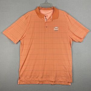 Bobby Jones X-H20 Men's Polo Golf Short Sleeve Shirt XL Striped Orange Hawaii
